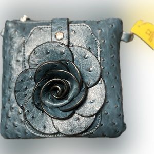 NWT! Deep Teal 3D Floral Crossbody - Valentino - like